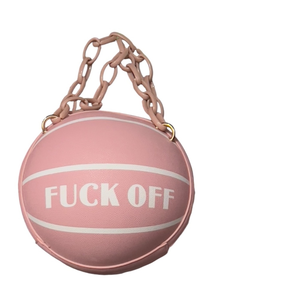 Statement Basketball Bag – Pink "F*ck Off" Graphic